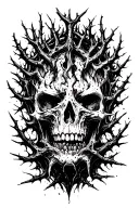 Raw Blackwork Chaotic Bold Strokes Flow Brutalist Dark Abstract Lettering Thorns Expressive Anatomical Horror tattoo design idea