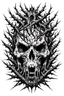 Raw Blackwork Chaotic Bold Strokes Flow Brutalist Dark Abstract Lettering Thorns Expressive Anatomical Horror tattoo design idea