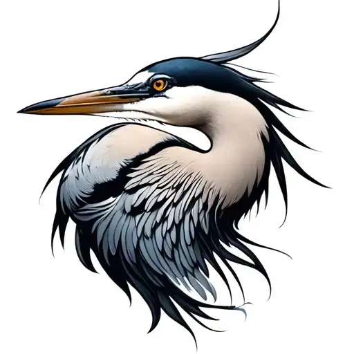 Heron tattoo design idea