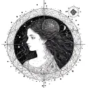 Virgo astro constellation intertwined tattoo design idea