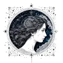 Virgo astro constellation intertwined tattoo design idea