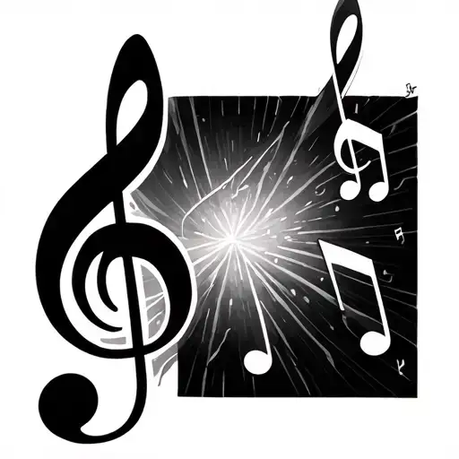 music notes time travel tattoo design idea