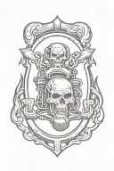 Biker gang emblem tattoo design idea