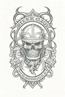 Biker gang emblem tattoo design idea