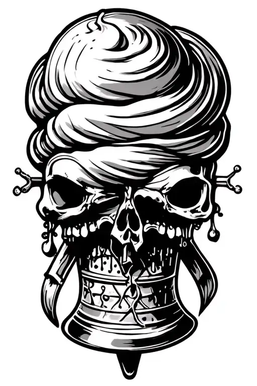 hells bells with a gothic ice cream tattoo design idea