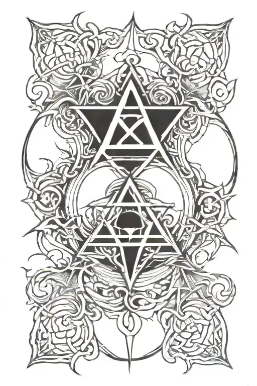 heartagram inside surrounded tattoo design idea