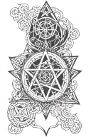 heartagram inside surrounded tattoo design idea