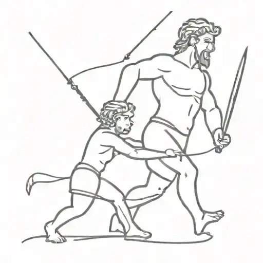 david vs goliath tattoo design idea