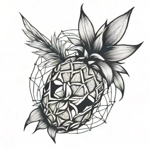 pineapple spiderweb tattoo design idea