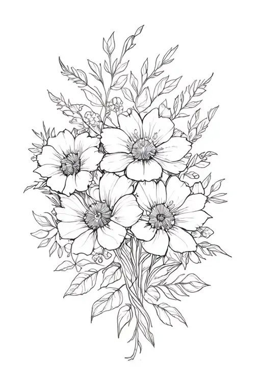 floral filler tattoo design idea