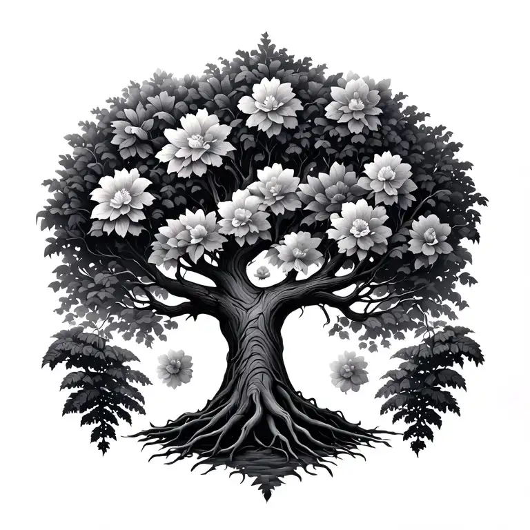 Family Tree growing tattoo design idea
