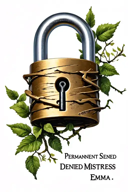 "PERMANENT_DENIED MISTRESS_EMMA" padlock vine wrapped tattoo design idea