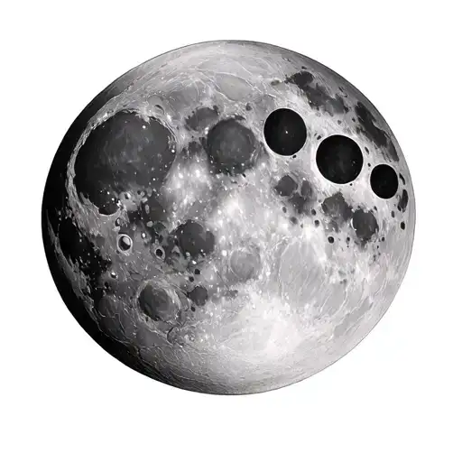 2 waxing gibbous moon phase tattoo design idea