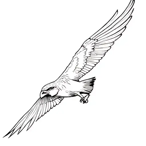 falcon diving tattoo design idea