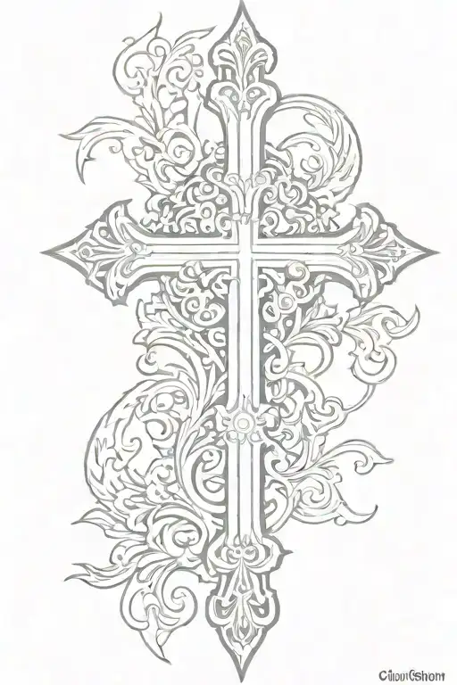croatian cross tattoo design idea