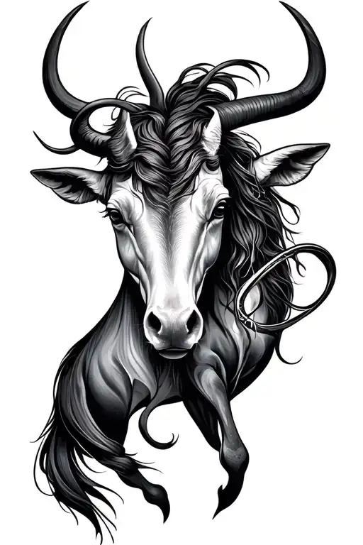 virgo and taurus zodiac signs intertwined tattoo design idea