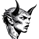 Devil whispering in my ear tattoo design idea