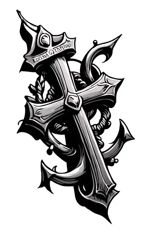 nautical cross tattoo tattoo design idea