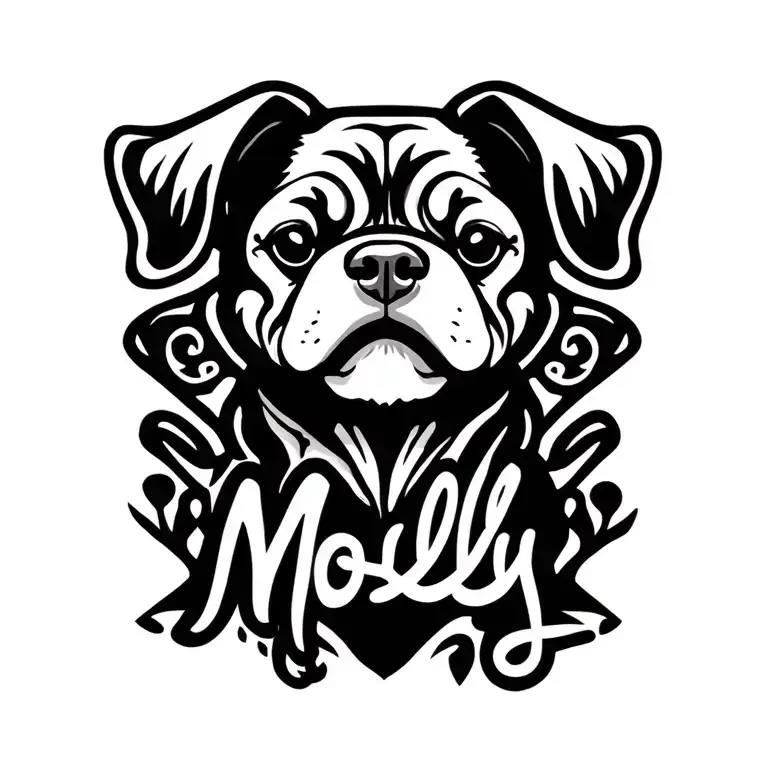 "Molly" dog memorial tattoo design tattoo design idea
