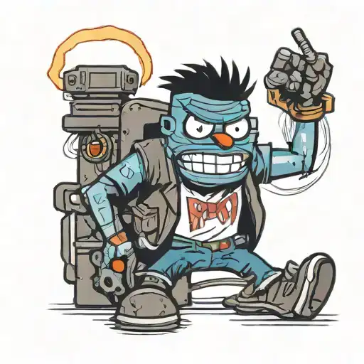 mordecai from regular show welding tattoo design idea