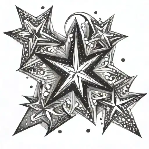 sparkle stars tattoo design idea