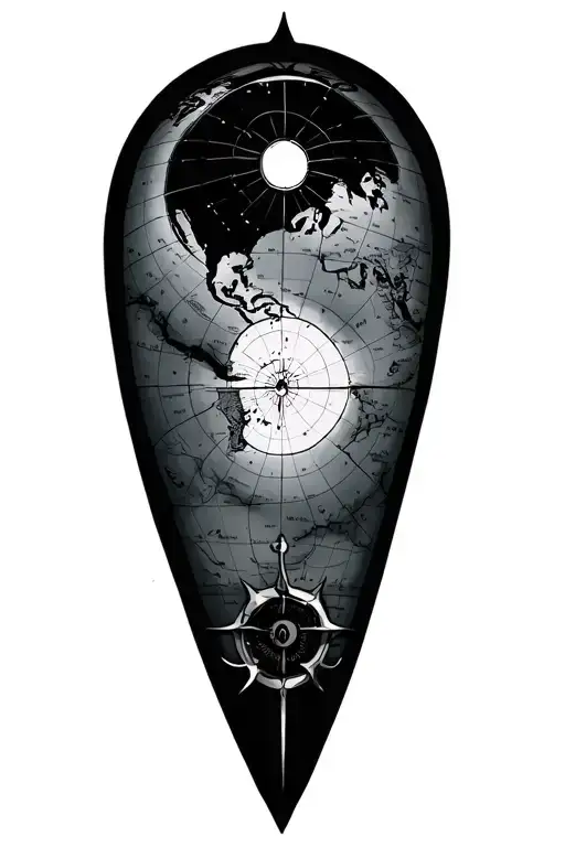 Nautical map tattoo design idea