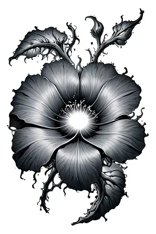 neurons firing within its petals tattoo design idea