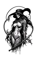 lady reaper full body tattoo design idea
