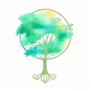 tree of life trinity symbol mixed tattoo design idea