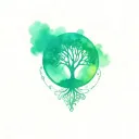tree of life trinity symbol mixed tattoo design idea