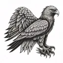 eagle sitting with wings open tattoo design idea