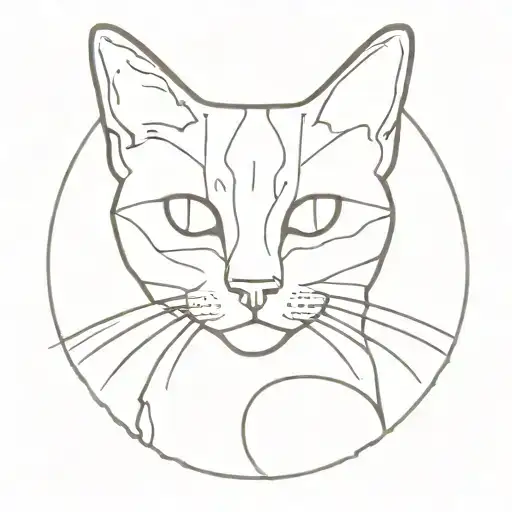 Schrodinger's cat silhouette tattoo design idea