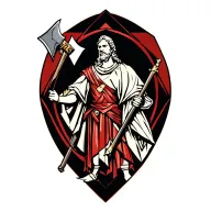 St Florian with axe  tattoo design idea