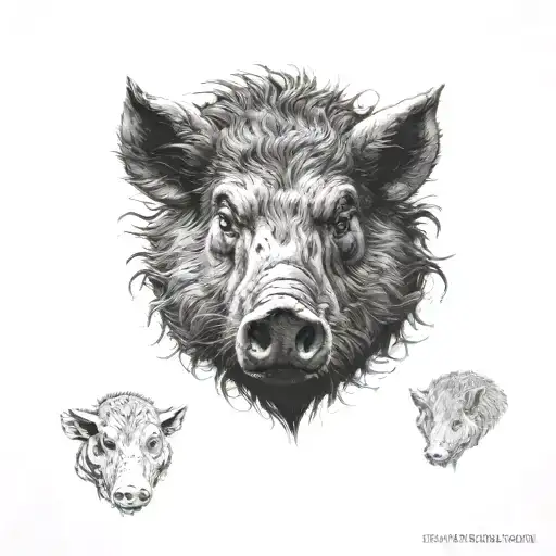 boar head tattoo design idea