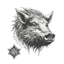 boar head tattoo design idea