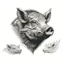 boar head tattoo design idea