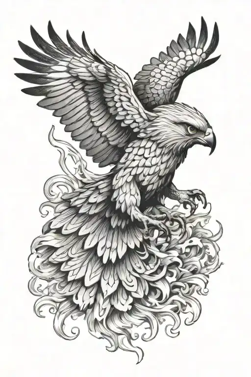 fierce hawk diving  tattoo design idea