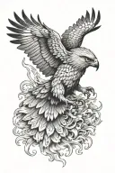 fierce hawk diving  tattoo design idea