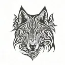 wolf face tattoo design idea