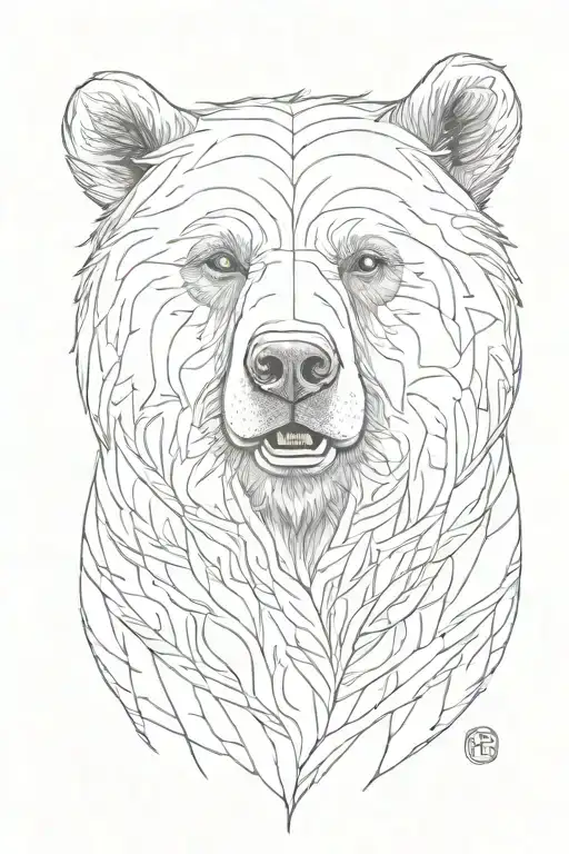 bear head tattoo design idea