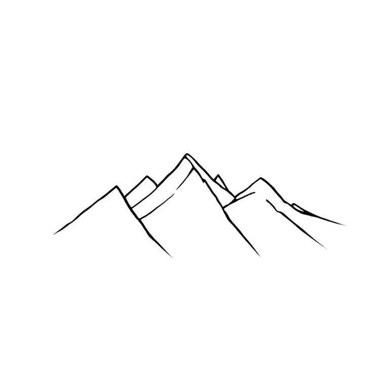 Minimal Mountain tattoo design idea