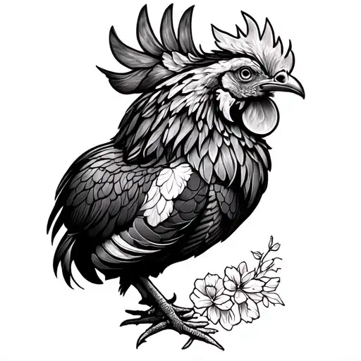 gallo on back of forearm tattoo design idea