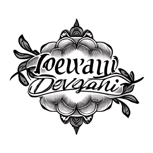 Devyani name tatto in hindi and english tattoo design idea