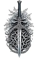 celtic sword with tree of life as the handle tattoo design idea
