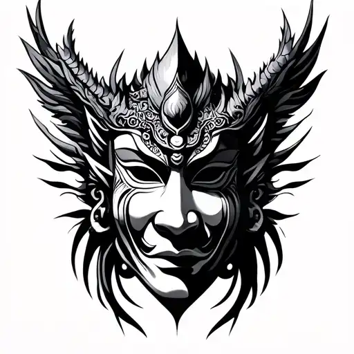 Bakunawa mask tattoo tattoo design idea