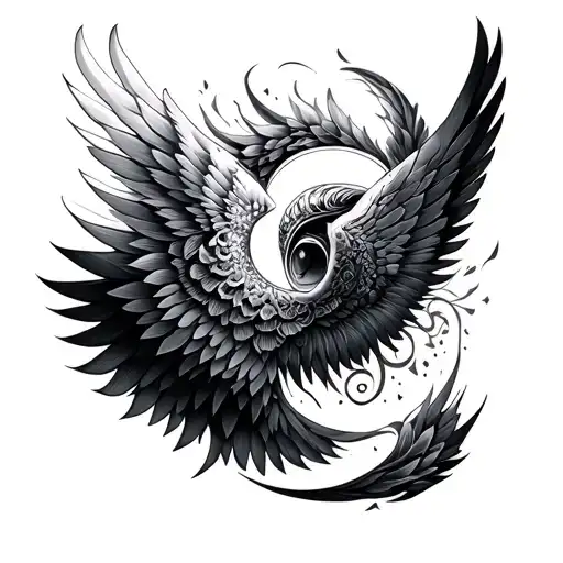 power wings time patience karma knowledge mandala tattoo design idea
