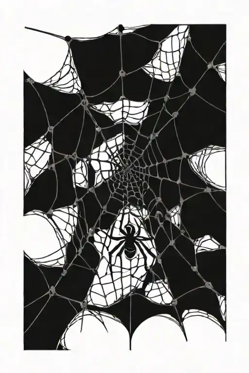 SPIDER AND WEB WITH SPIDER ON tattoo design idea