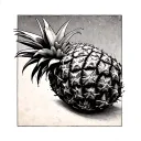 upside down pineapple magic rug tattoo design idea