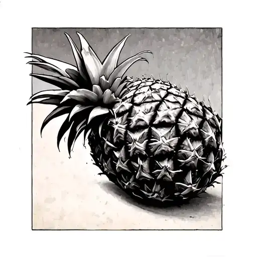 upside down pineapple magic rug tattoo design idea