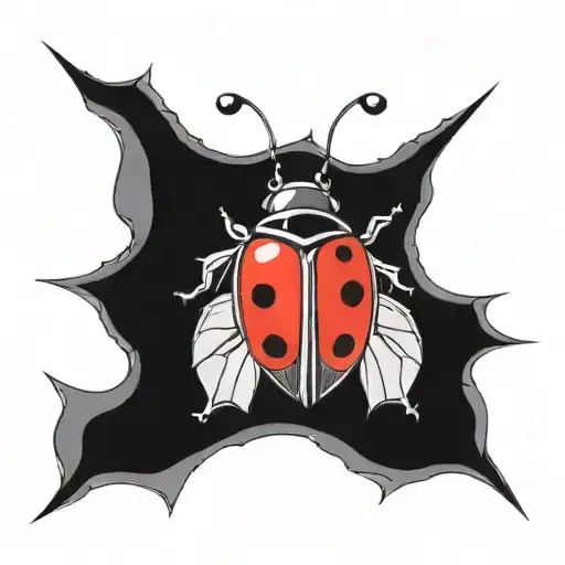 ladybug made of stained glass tattoo design idea
